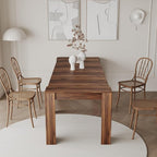 KEIKI 20”-118.5”L Extendable Foldable Dining Room Table for 1-10 People, Wood Modern Rustic Rectangle Expandable Kitchen Living Meeting Room Furniture, 6 Tabletop Length Options, Walnut