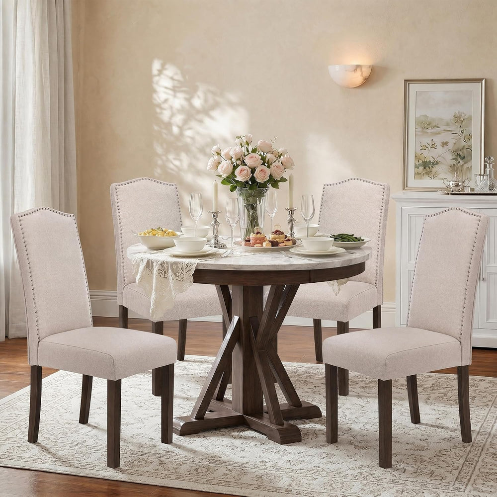 Upholstered Dining Chair Modern Parsons Stylish Kitchen Diner Set of 6