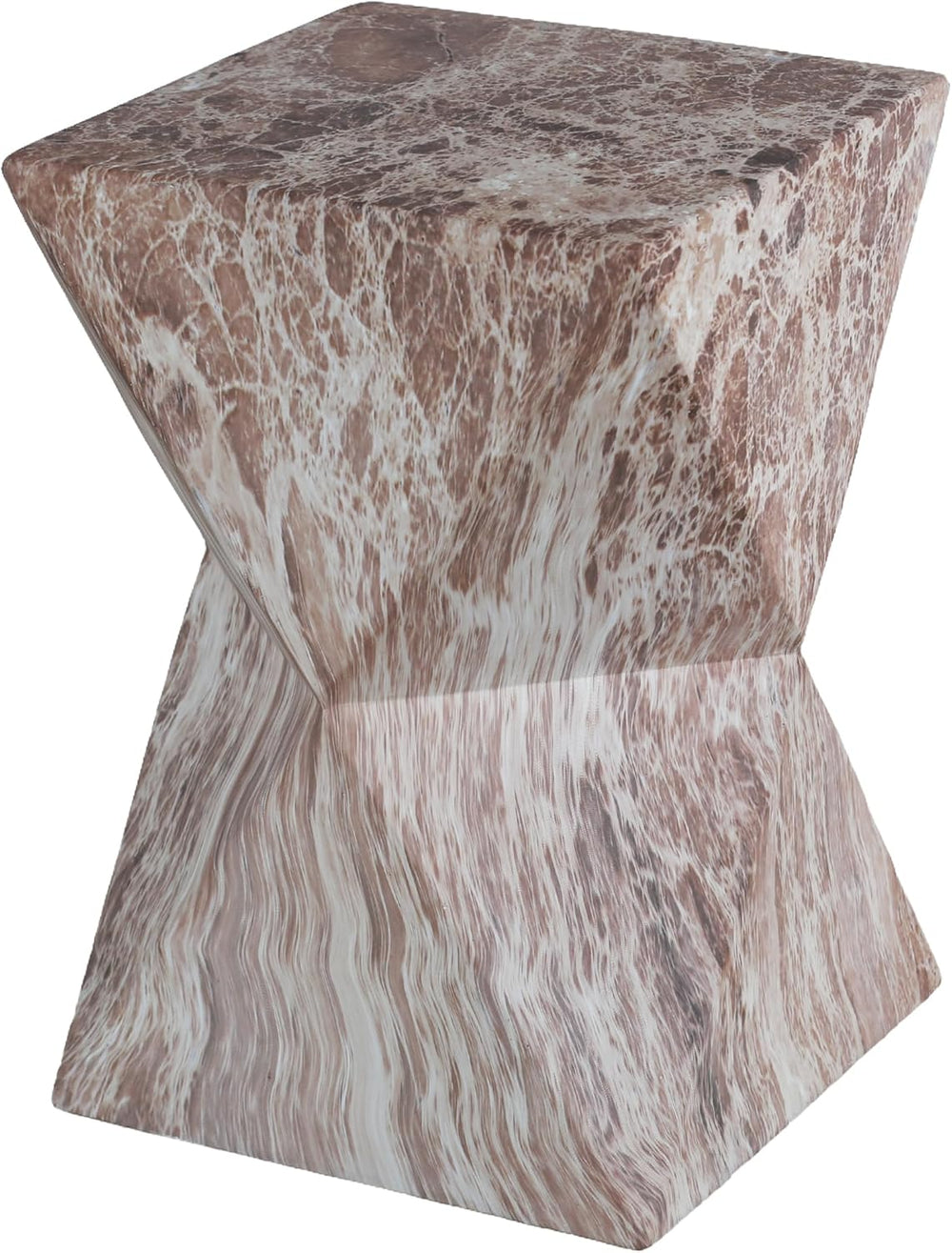 End Tables 12.4" Faux Marble Side Table, Indoor and Outdoor Marble Accen...