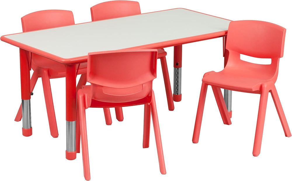 Flash Furniture Emmy 23.625''W x 47.25''L Rectangular Red Pla...