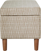 HomePop Malmo 36" Storage Bench - Tan Geometric Pattern