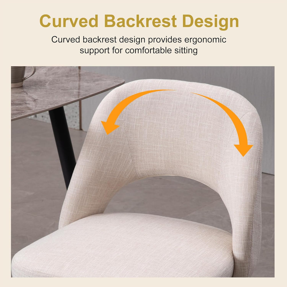 Modern Dining Chairs, Fabric Upholstered Accent Kitchen Chairs with Comfy Pad...