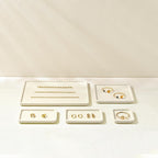 Microfiber Jewelry Display Flat Tray for Rings Earrings Necklace Bracelet, Jewelry Photograph Display Catchall Organizer Tray Dish(M,Beige)