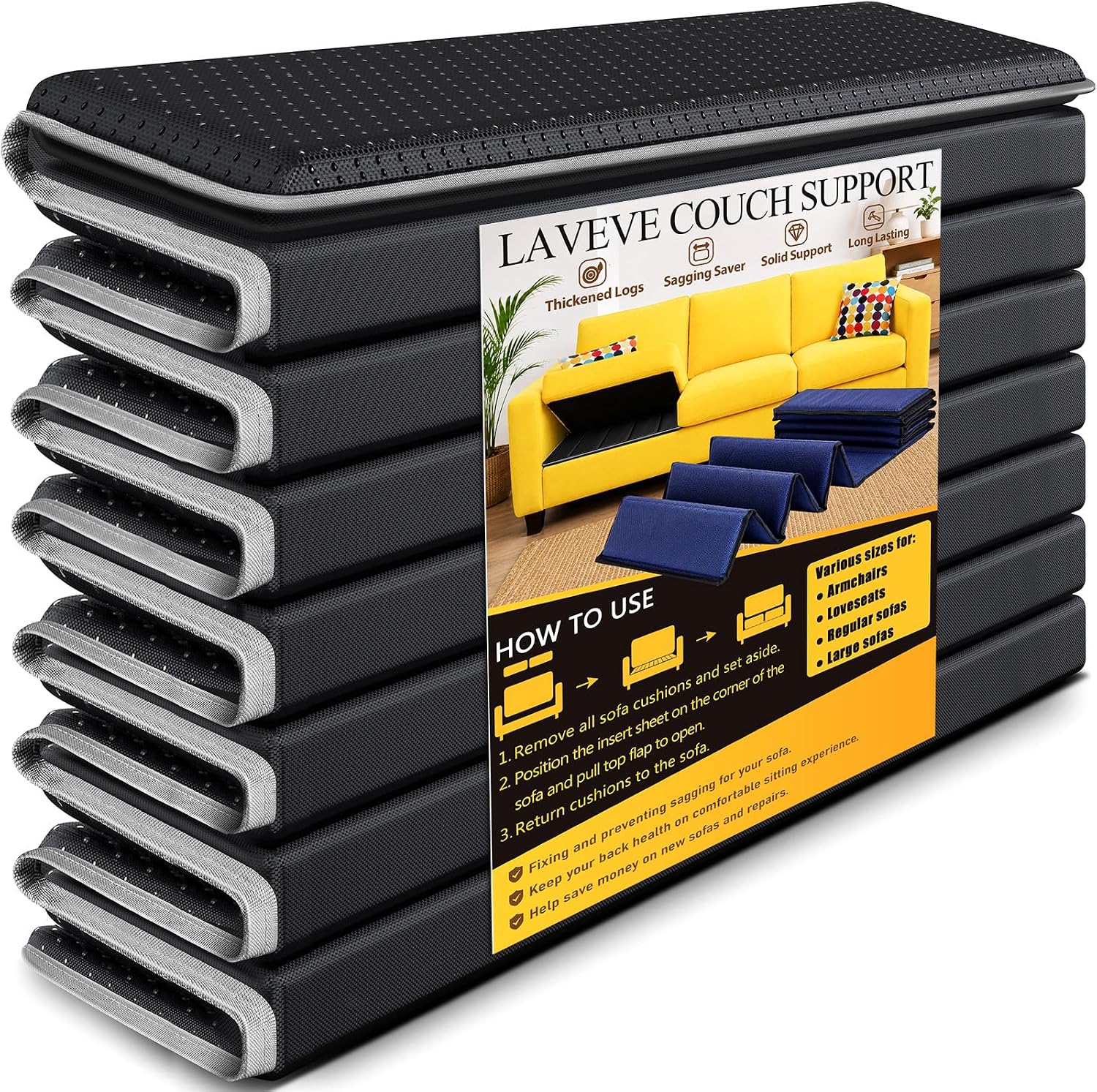 LAVEVE Heavy Duty Couch Cushion Support Board for Sagging Sofa, 30''x81'' | Extra Thick Solid Wood Under Couch Insert with Anti-Slip Dots, Perfectly Fix and Protect Oversized Sofa, Extend Couch Life