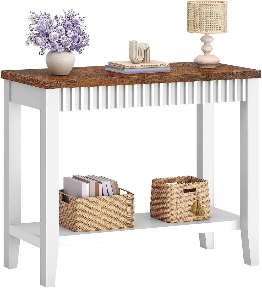 FAVOOSTY 31.5" Entryway Table, Console Tables for Entryway with Shelves,...