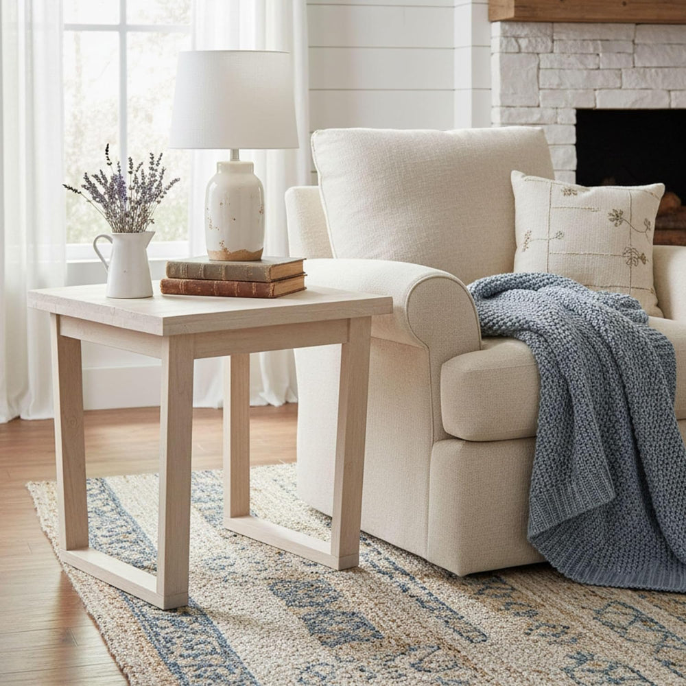 International Concepts Live Edge Solid Wood End Table - Unfinished