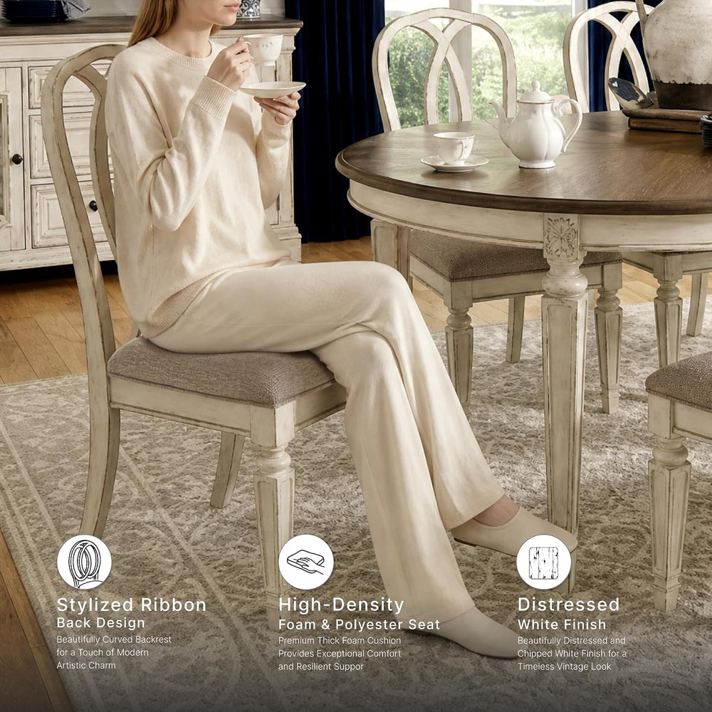 Signature Design by Ashley Realyn Dining Chairs, Set of 2, French Country