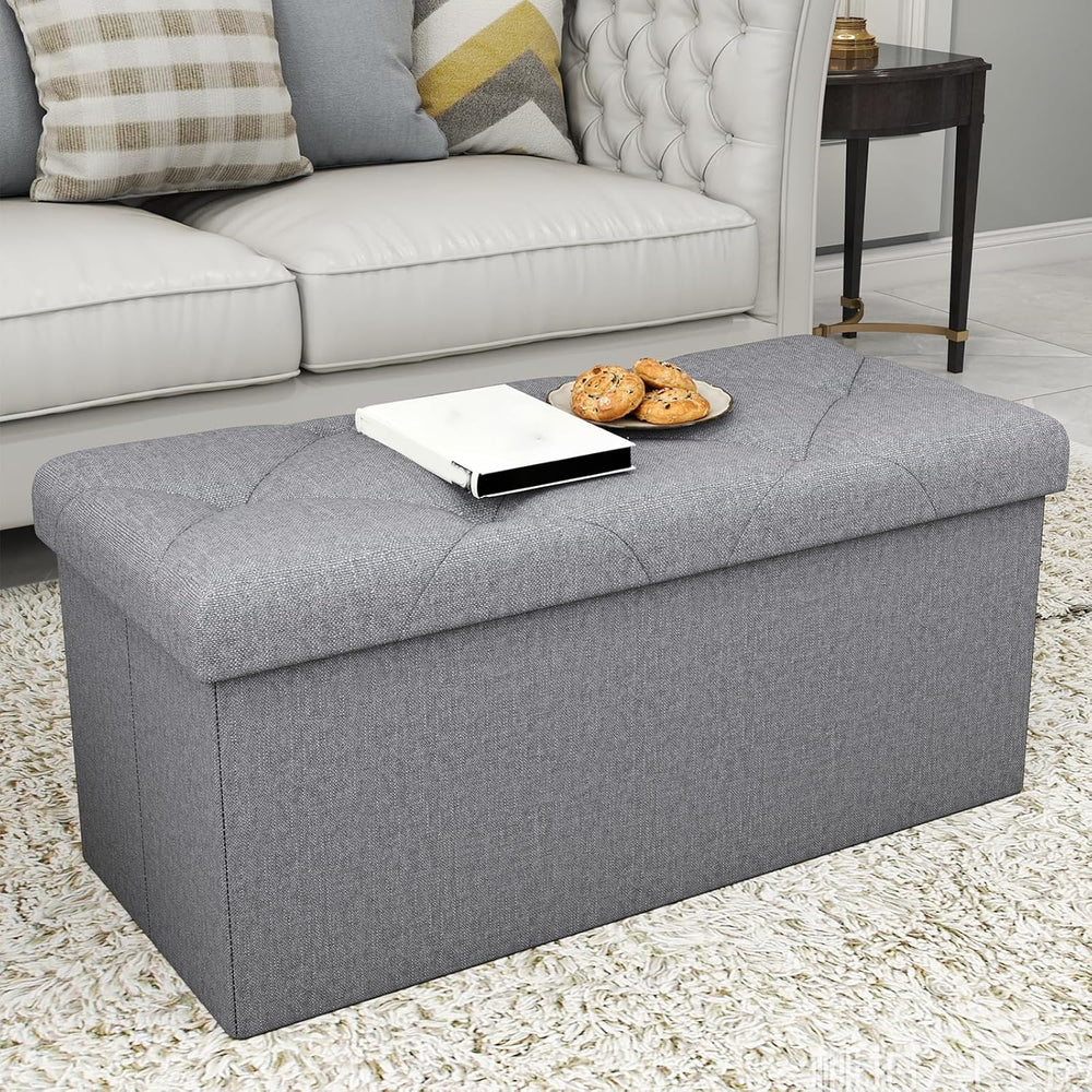 30 Inches Ottoman with Storage, Folding Ottoman Bench Set, Storage Bench for ...