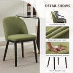 Upholstered Dining Chairs Set of 2,Modern Fabric Dinner Chairs with Wood Legs,Large Dining Room Kitchen Chairs with High Back and Deep Seat for Dining Room Kitchen Restaurant,Green