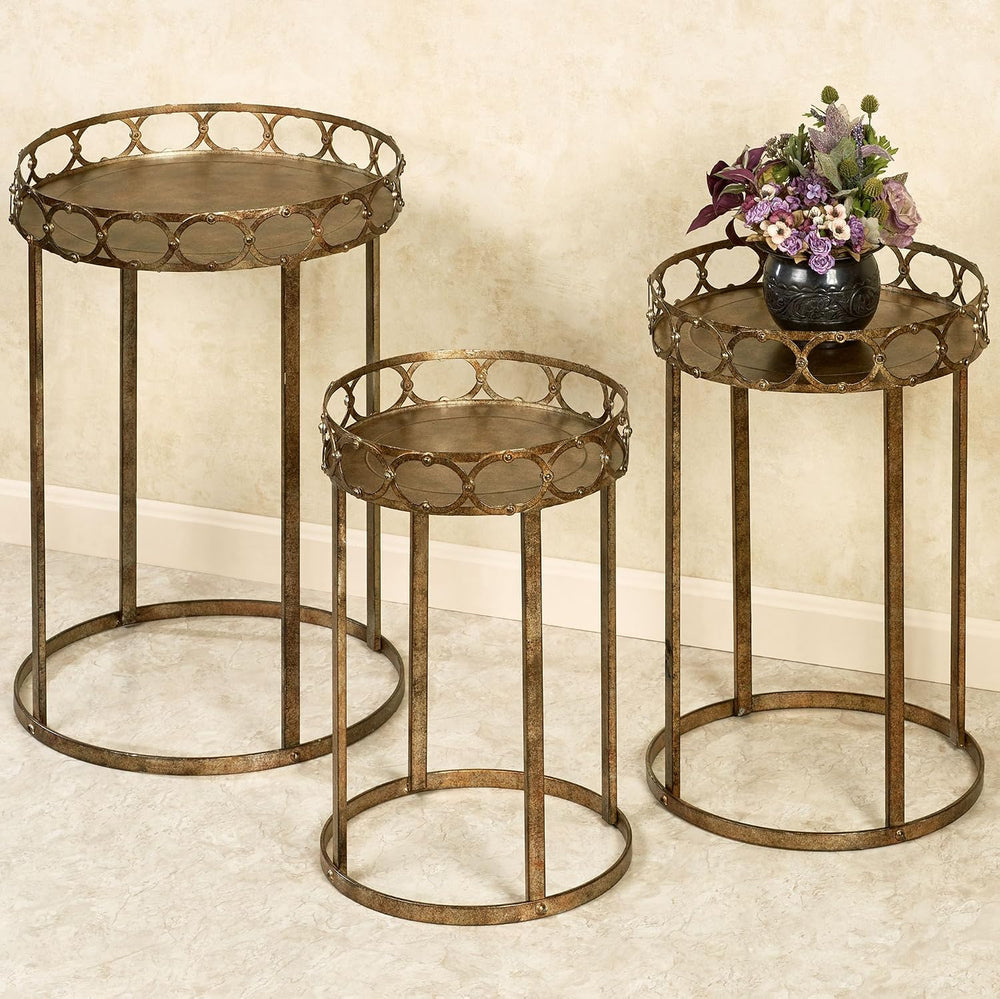 Regal Lux Nesting Tables Dark Gold Set of Three