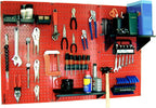 Wall Control 30-WRK-400RB Standard Workbench Metal Pegboard Tool Organizer,Red/Black
