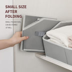 Large Storage Bins Baskets - 6 Pack Closet Storage Cubes, Fabric Baskets for Organizing, Cube Organizer Bins with Handles, Foldable Boxes for Clothes, Towels, Grey