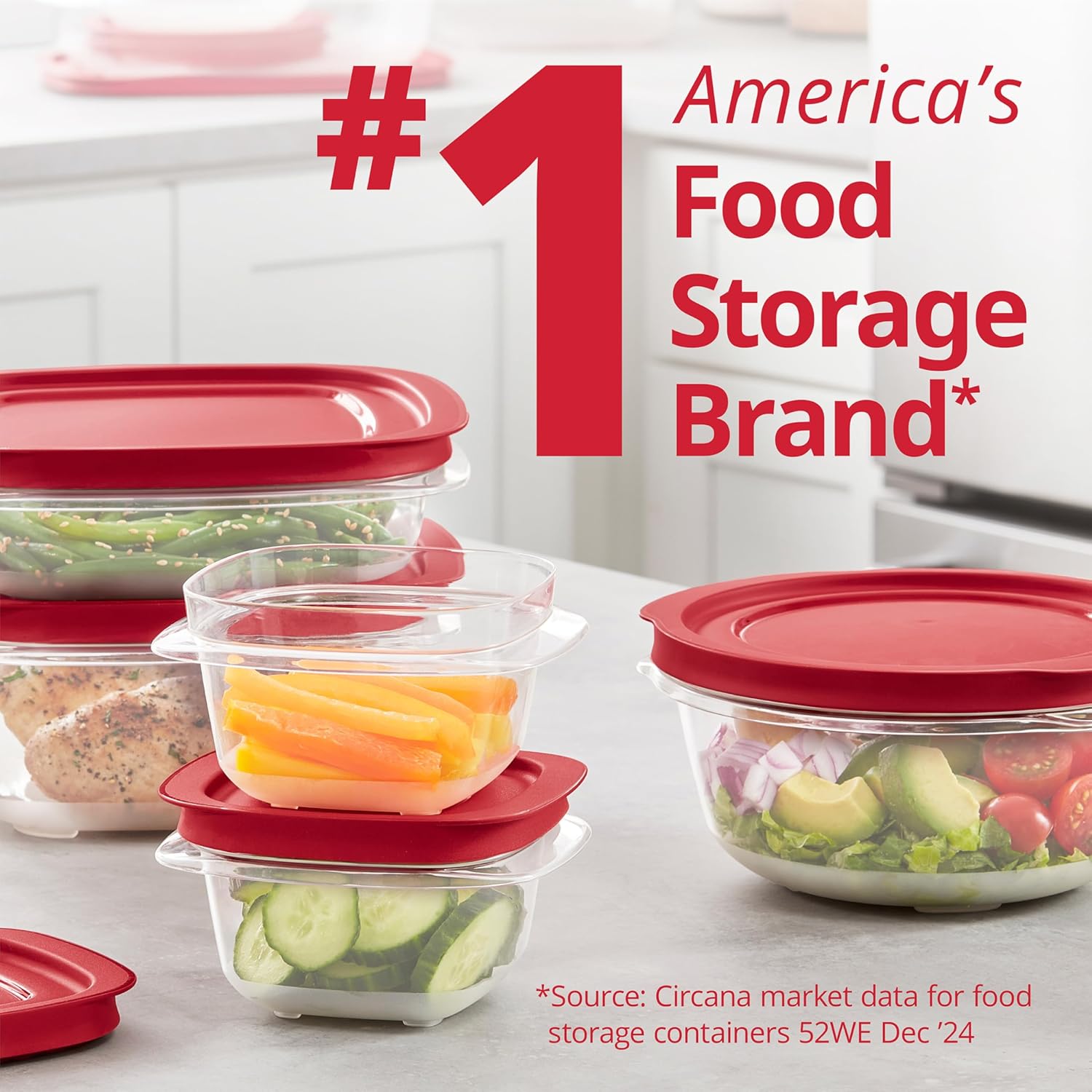Rubbermaid EasyStore Large Containers, 18-Piece Set, Food Storage Containers, Food Storage Containers with Lids