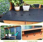 Outdoor Potting Bench,Wooden Potting Table with Metal Tabletop,Garden Work Bench with Drawer and Free Matching Storage Cabinet Shelf/Hooks for Backyard,Patio,Greenhouse (Black, 44 * 20 * 63in)