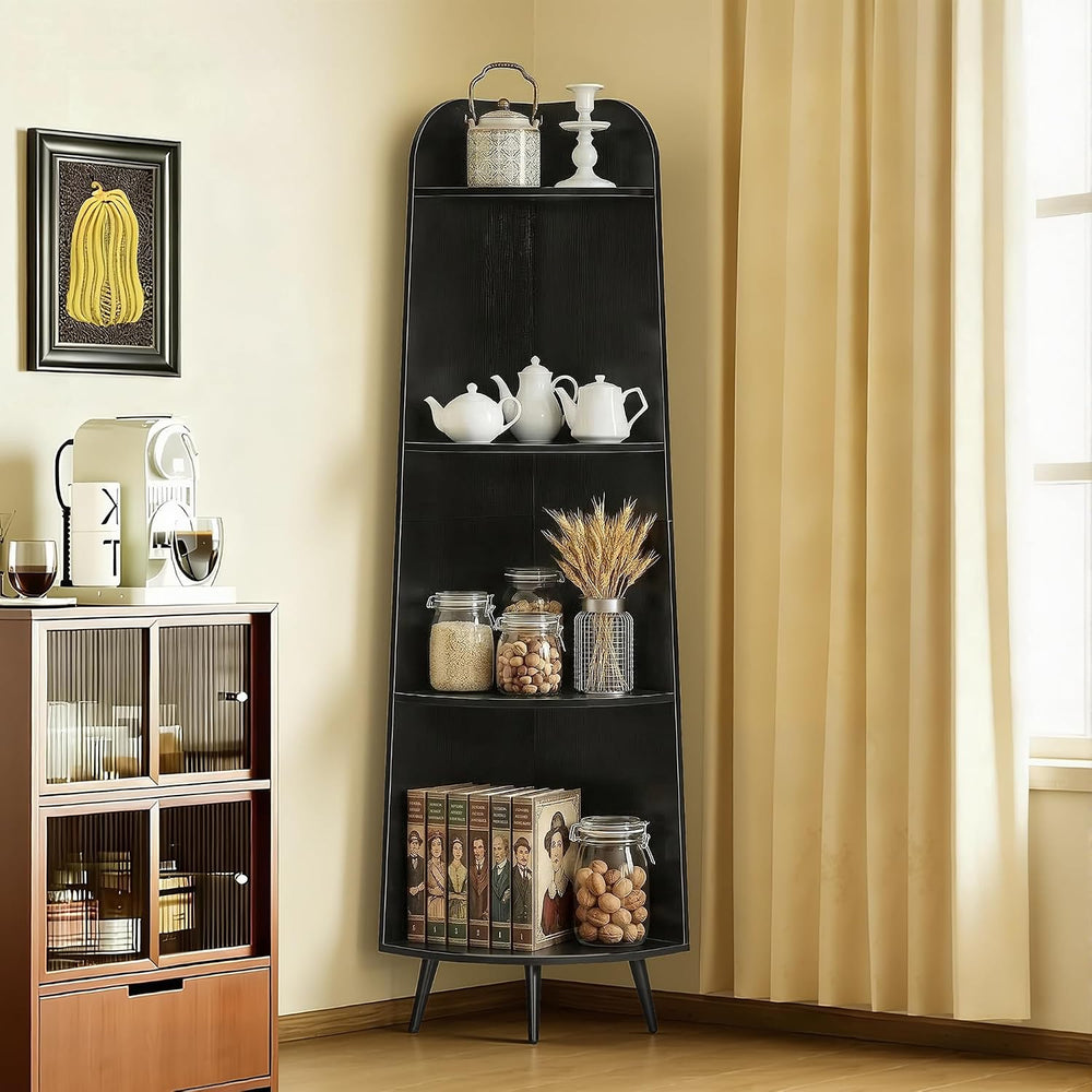 VECELO Large Corner Shelf - 66.93" Tall 4-Tier Organizer, Modern Corner ...