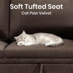 81" Modular Sectional Sleeper Sofa with Pull Out Bed, L Shaped Couch with Storage Chaise & Side Table, Waterproof Pet-Friendly Cat Paw Velvet for Living Room, Tool-Free Assembly(5 Seat Brown)