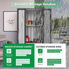 AECOJOY Outdoor Storage Cabinet, Outdoor Cabinets Waterproof with Shelves, Vertical Tall Garden Outdoor Cabinet, Sheds & Outdoor Storage Clearance Cabinet Weatherproof for Outside in Dark Grey