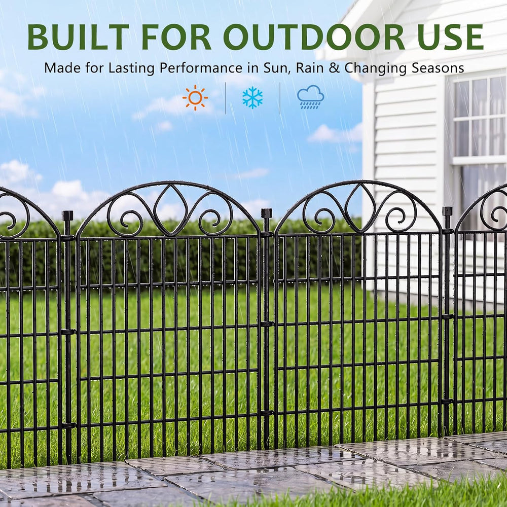 No Dig Garden Fence, Outdoor Dog Fence for Yard, 48 in, 5 Panels