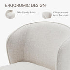 Upholstered Dining Chair with Casters No Assembly Linen DeakChair Wingback Single Sofa for Kitchen Diningroom Bedroom Readingroom,1 PCS,Linen