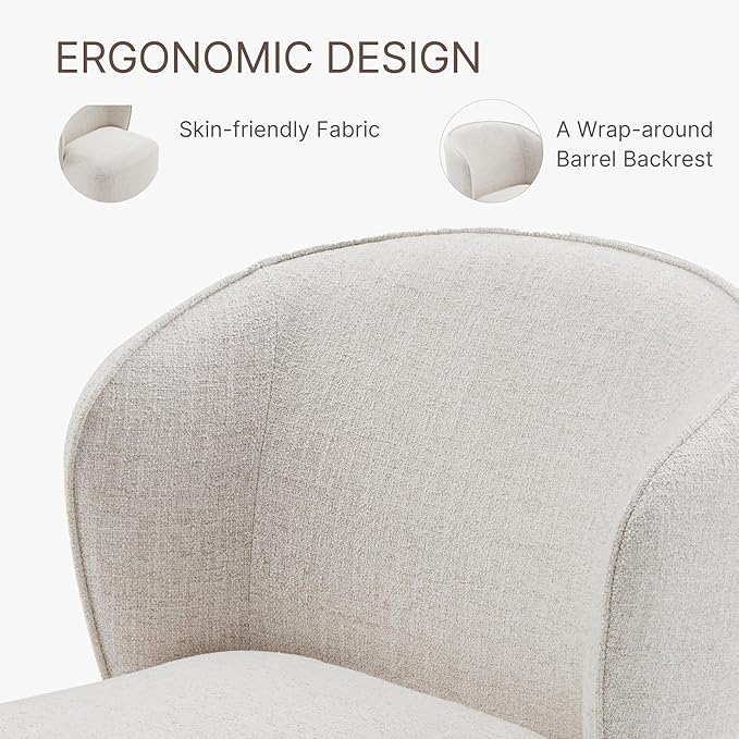 Upholstered Dining Chair with Casters No Assembly Linen DeakChair Wingback Single Sofa for Kitchen Diningroom Bedroom Readingroom,1 PCS,Linen