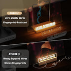 Vinyl Reord Stand with Adjustable Warm White Lights,Album Display Holder with Fingerprint-Proof Acrylic Letters for Room Décor,Gift for Album, LP Lovers