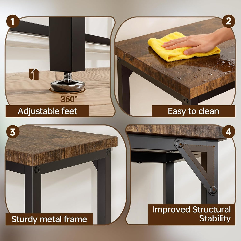 Narrow Entryway Console Table & Sofa Side Table - Industrial Hallway Tabl...