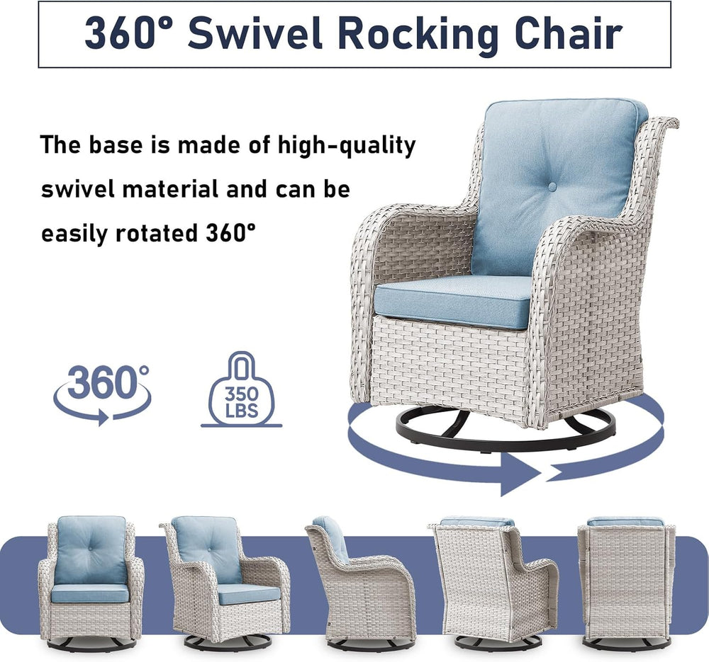 Outdoor Furniture Set: 11 PCS Patio Furniture Set with Outdoor Swivel Rocker ...