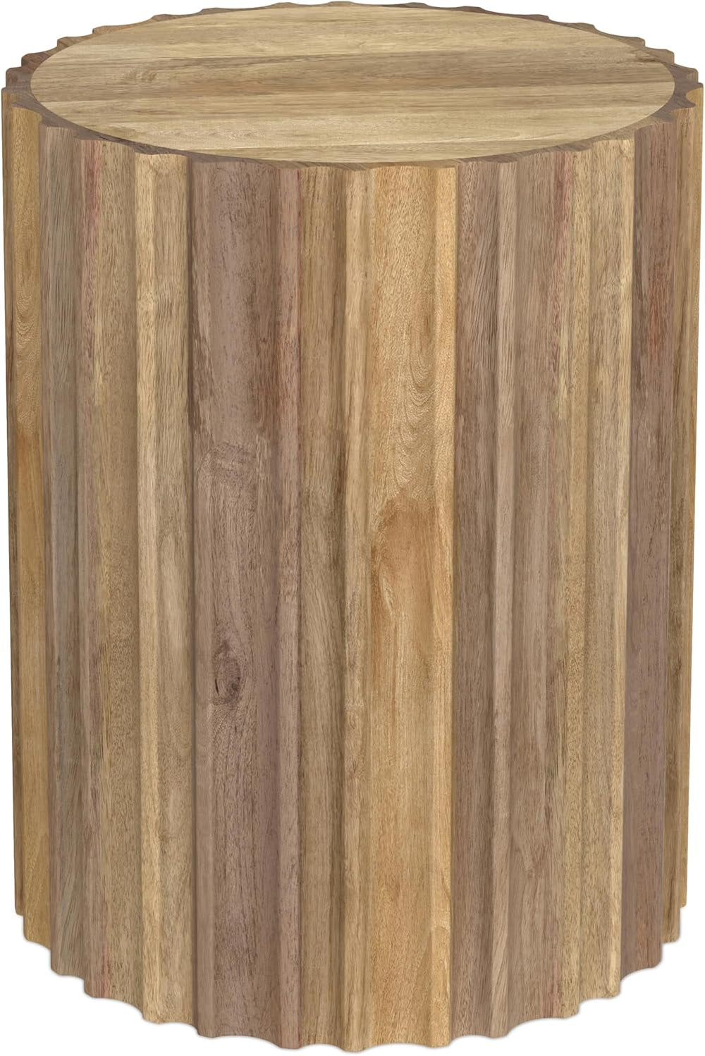 SIMPLIHOME Rolf Side Table - 16 inch Wide Solid Mango Wood End Table in Natur...