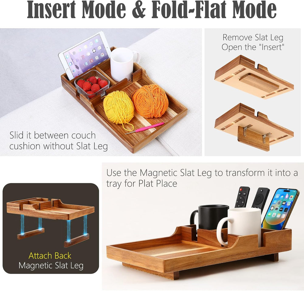 Nnewvante Couch Tray Insert with Cup Holder,2-in-1 Insert & Flat Sofa Org...
