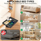 Bedside Shelf for Bunk Beds & Top Bunk, Clip On Nightstand with Cable Catch, White, 35lbs Capacity, College Dorm Room & Kids Room (Black)
