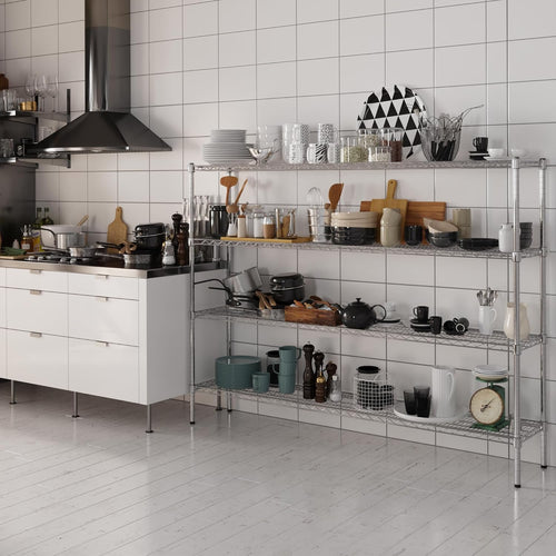 14" Deep x 72" Wide x 54" Height Wire Shelving Kit | 4-Tier | NSF Commercial Storage Rack Unit