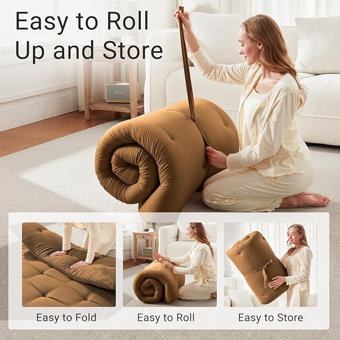 Japanese Floor Futon Mattress Queen Size 60"x 80", Foldable Bed Mat...