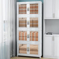 Large Clear Stackable Storage Bins with Lids, Foldable Storage Cabinet for Closet Organizers and Storage, Plastic Storage Box with Wheels 628 QT