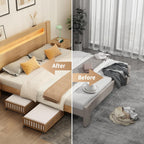 Under Bed Storage Containers with Wheels, 2 Pack Bamboo Under the Bed Shoe Storage Bins, Wood Rolling Underbed Drawers Organizer for Bedroom, Closet Clothes Blanket Comforter Under Crib Toy Walunt