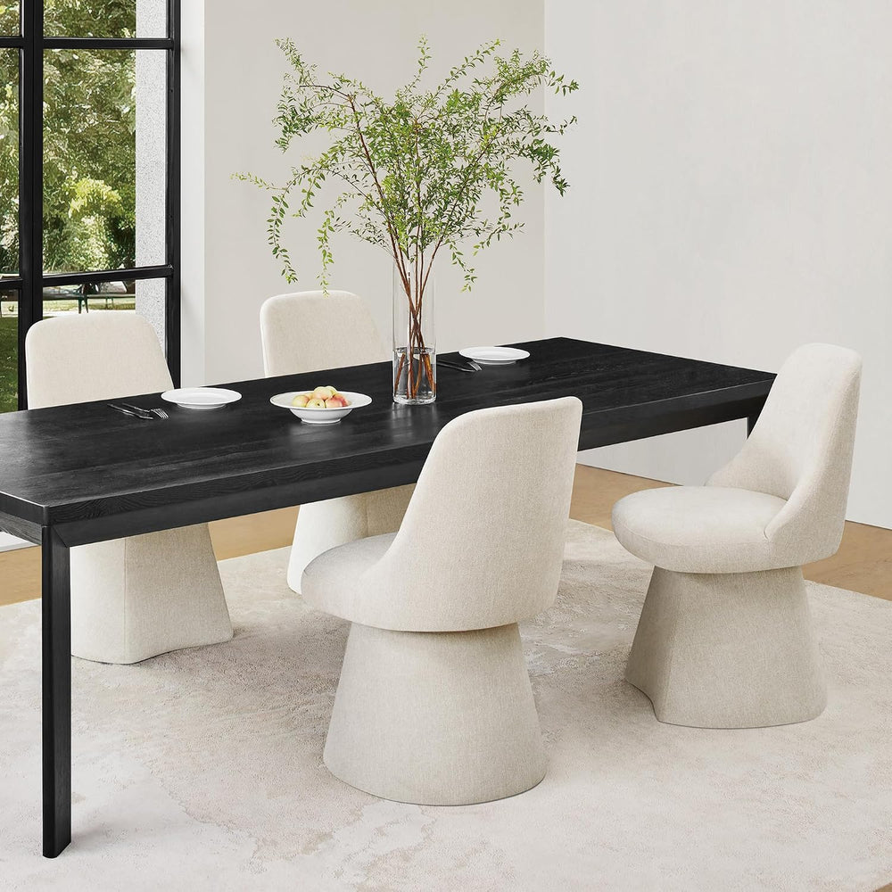 KISLOT Swivel Dining Chairs Set of 4, Upholstered Mid Century Modern Deskchai...
