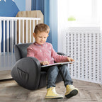 Qaba Kids Sofa Rocking Chair with Side Pocket Toddler Chair Grey | Toddler Armchair, PU Leather, For Children