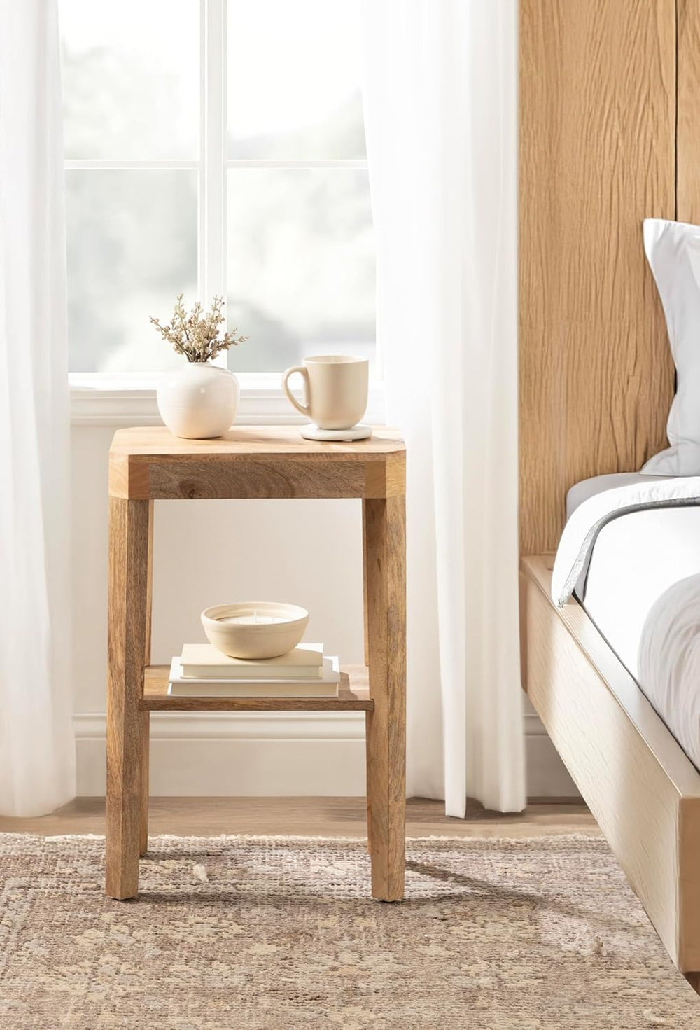 Kate and Laurel Talcott Modern Narrow Rectangle Wood Side Table, 16 x 10 x 25...