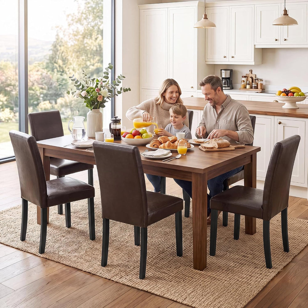 LSSPAID Dining Chairs Set of 6, Upholstered Leather Parsons Dining Room Chair...