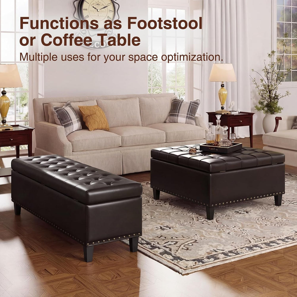 FiveWillowise 51 Inch Storage Ottoman Bench,Large End of Bed Storage Bench | ...