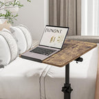 Overbed Table Bedside Desk Hospital Bed Table Mobile Rolling Laptop Stand Tilting Medical with Wheels Adjustable Height (Yellow)