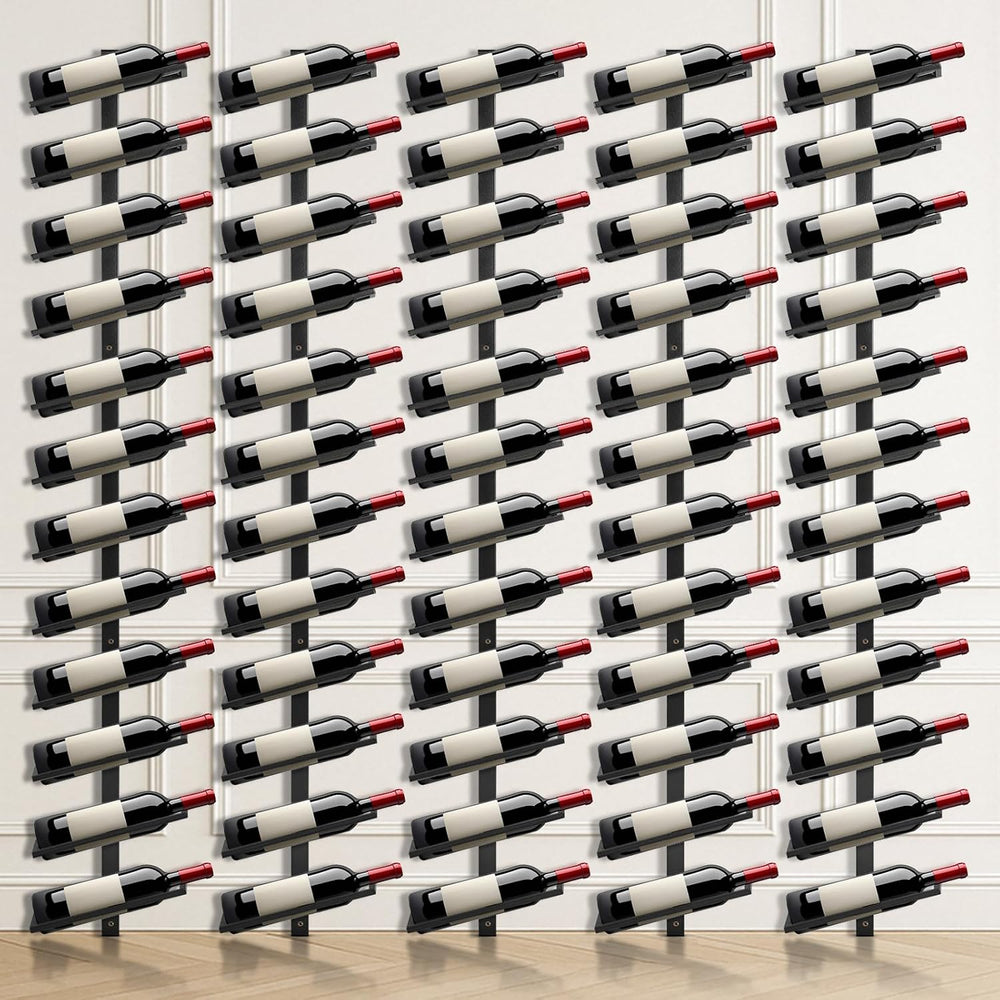 ETOYA Wall Mounted Wine Rack, H 59inch, 12 Rows, 60 Bottle Wine Cellar Racks,...