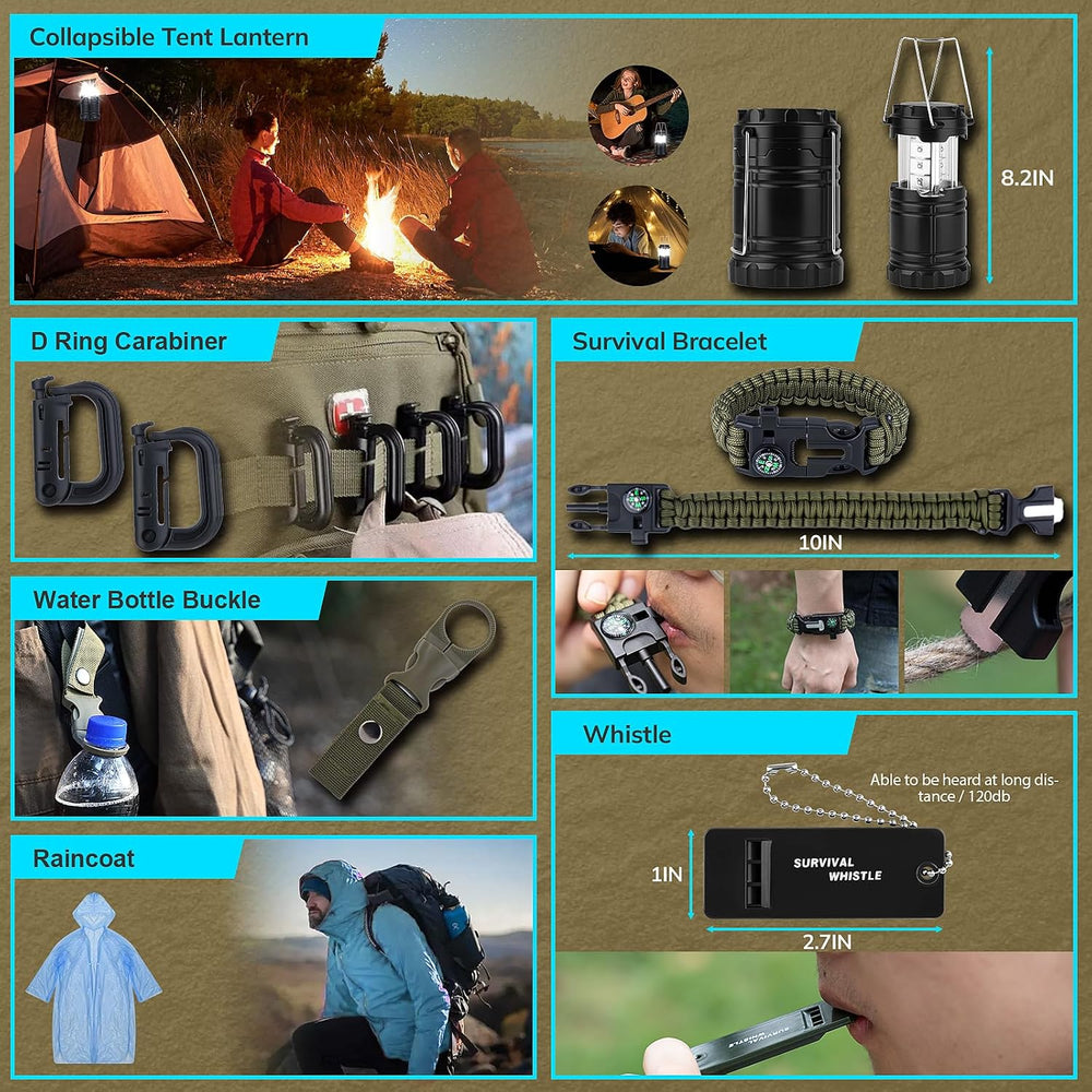 Survival Kit, Gifts for Christmas Men, Women, 251pcs Emergency Survival Gear ...
