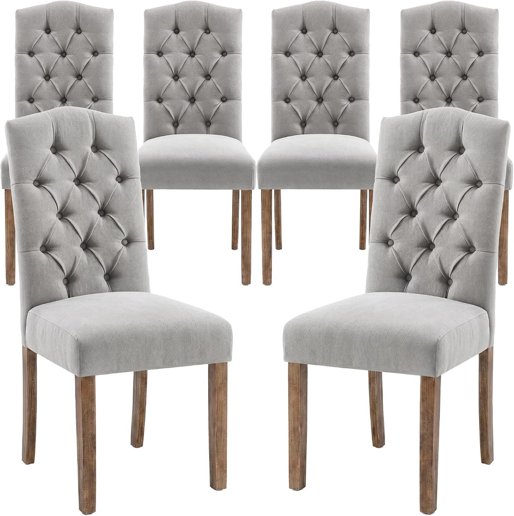 Tufted Upholstered Parsons Dining Chair Set Fabric Diner Accent Stylish Moder...