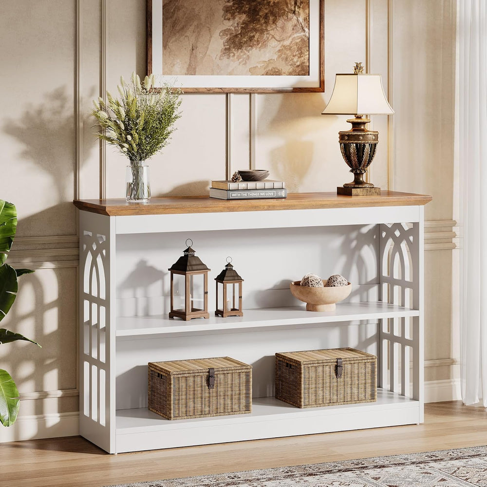 Tribesigns Modern Console Table for Entryway, 41.34-Inch White Sofa Table Beh...