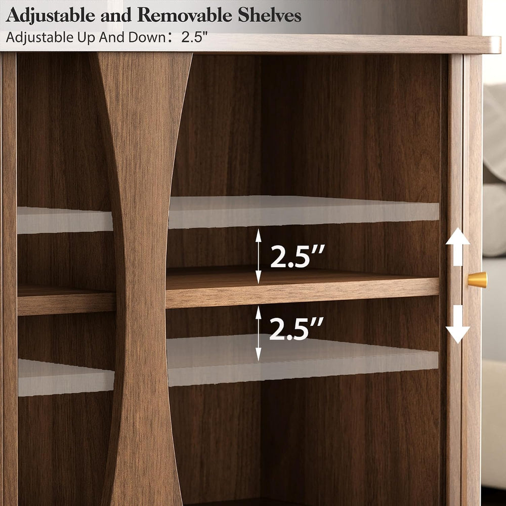 Decofy Fluted Sideboard Buffet Cabinet with Storage, 39.9" Console Cabinet