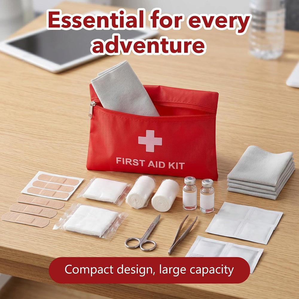 48 Pack Mini First Aid Kit Travel Size Empty Pouches, Compact First Aid Kit B...