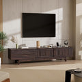 Mid Century Modern TV Stand for 85 Inch TVs, 78.7" Entertainment Center with Storage & Power Outlet, Media Console w/Drawers and Sliding Door, Television Stands for Living Room, Walnut