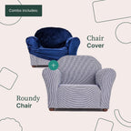 Roundy Kids Chair with Removable Cover, Soft Microsuede Upholstery, Padded Cushion, Sturdy Wooden Frame, Ergonomic Design for Ages 2-5, Easy to Clean, Ideal for Playrooms, Bedrooms & Nurseries.