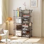 AWTATOS Closet Organizer 8 Cube Storage Shelves Clothes Organizers Stackable Cubby Shelving for Closet Bedroom Living Room Grey