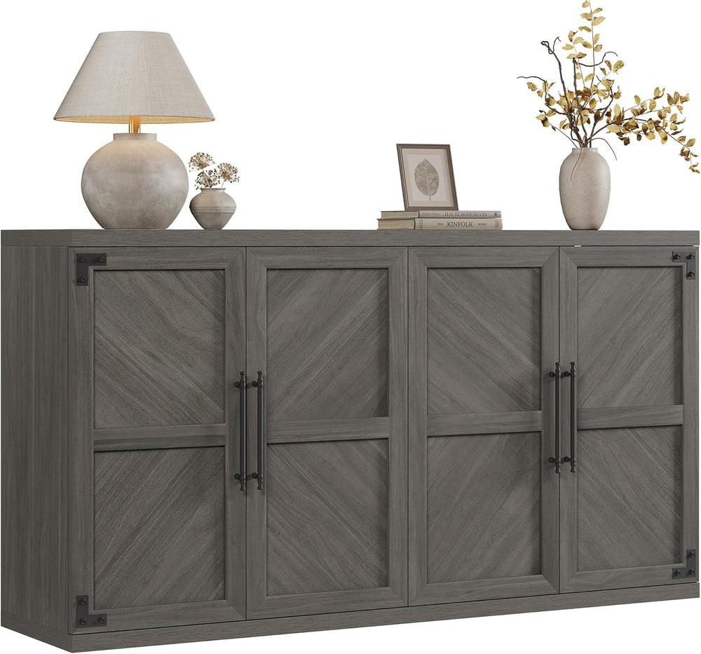 SICOTAS Buffet Cabinet with 4 Doors, Modern Sideboard Cabinet with Storage an...